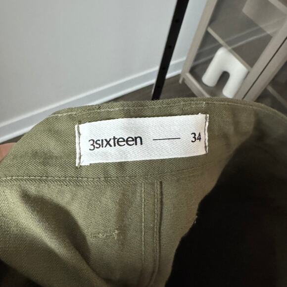 3sixteen Fatigue Washed Olive HBT Shorts 34 NEW Green Herringbone Twill Military - Picture 6 of 7